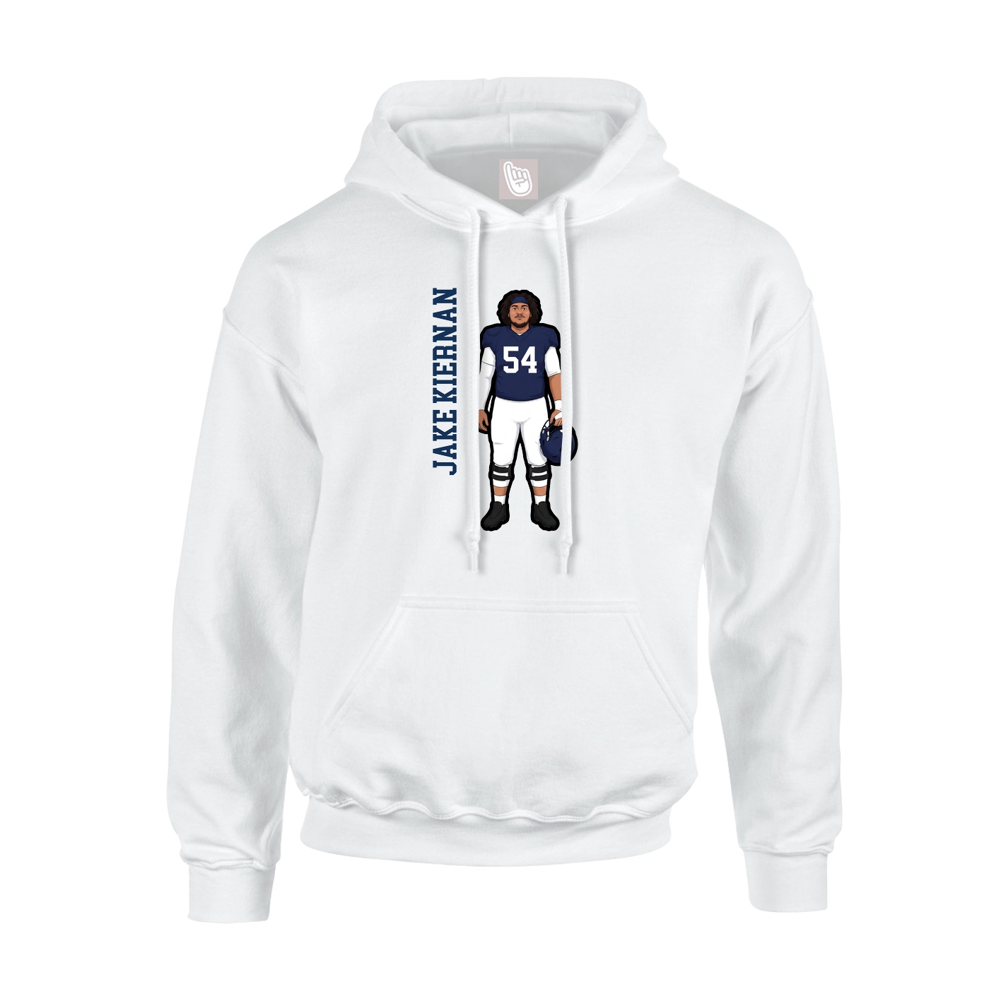 Youth Hoodie — Name Vertical in White