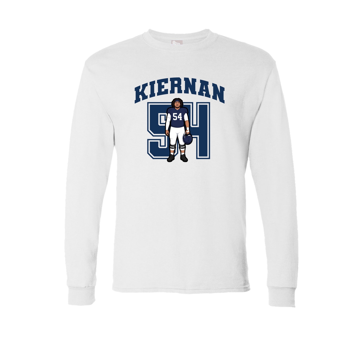 Long Sleeve Tee — Number in White