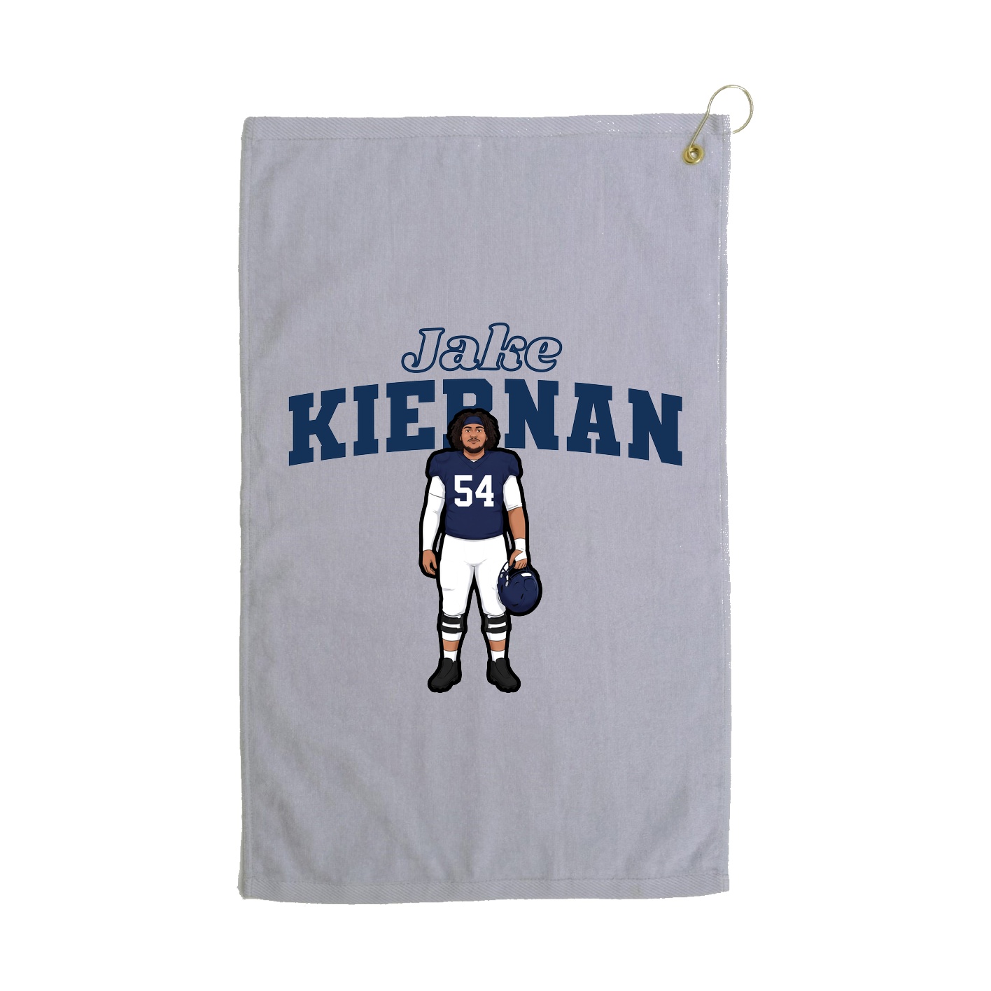 Golf Towel — Name Arch in Grey