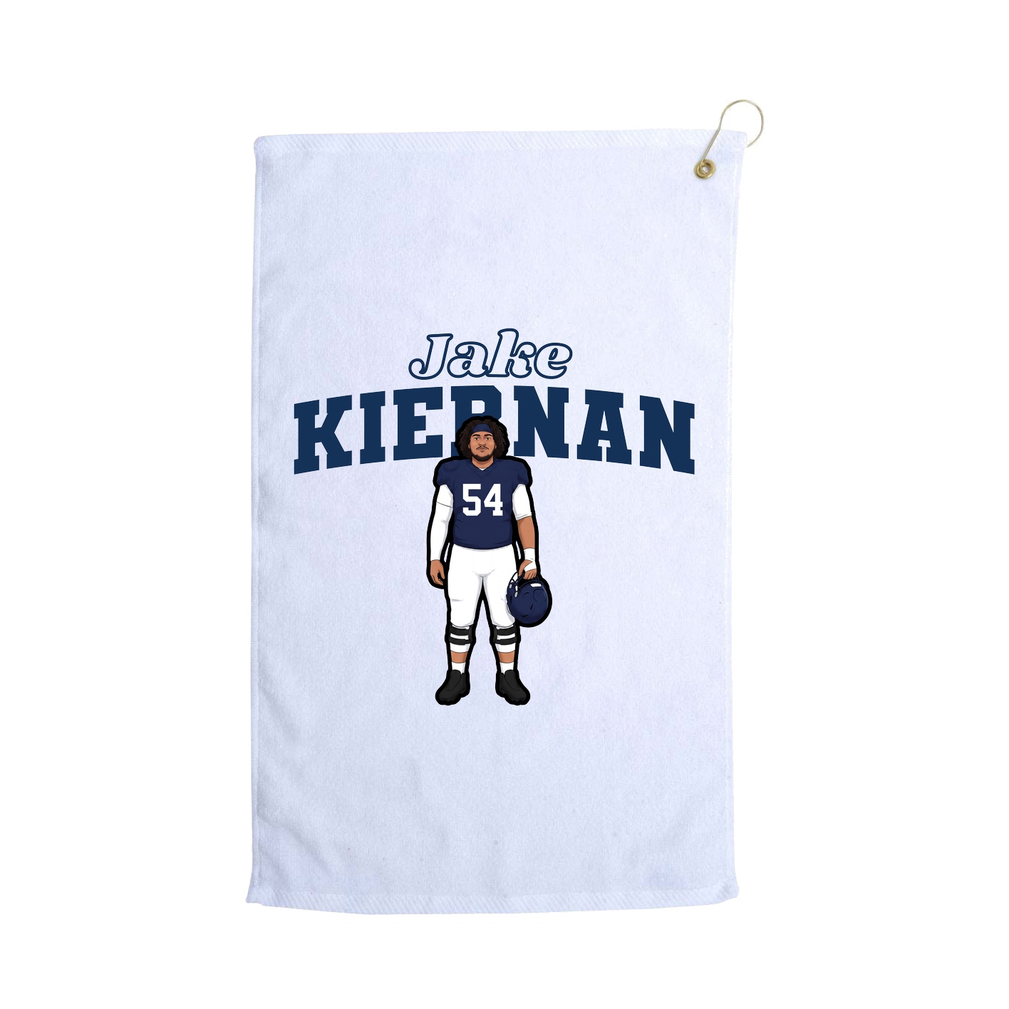 Golf Towel — Name Arch in White