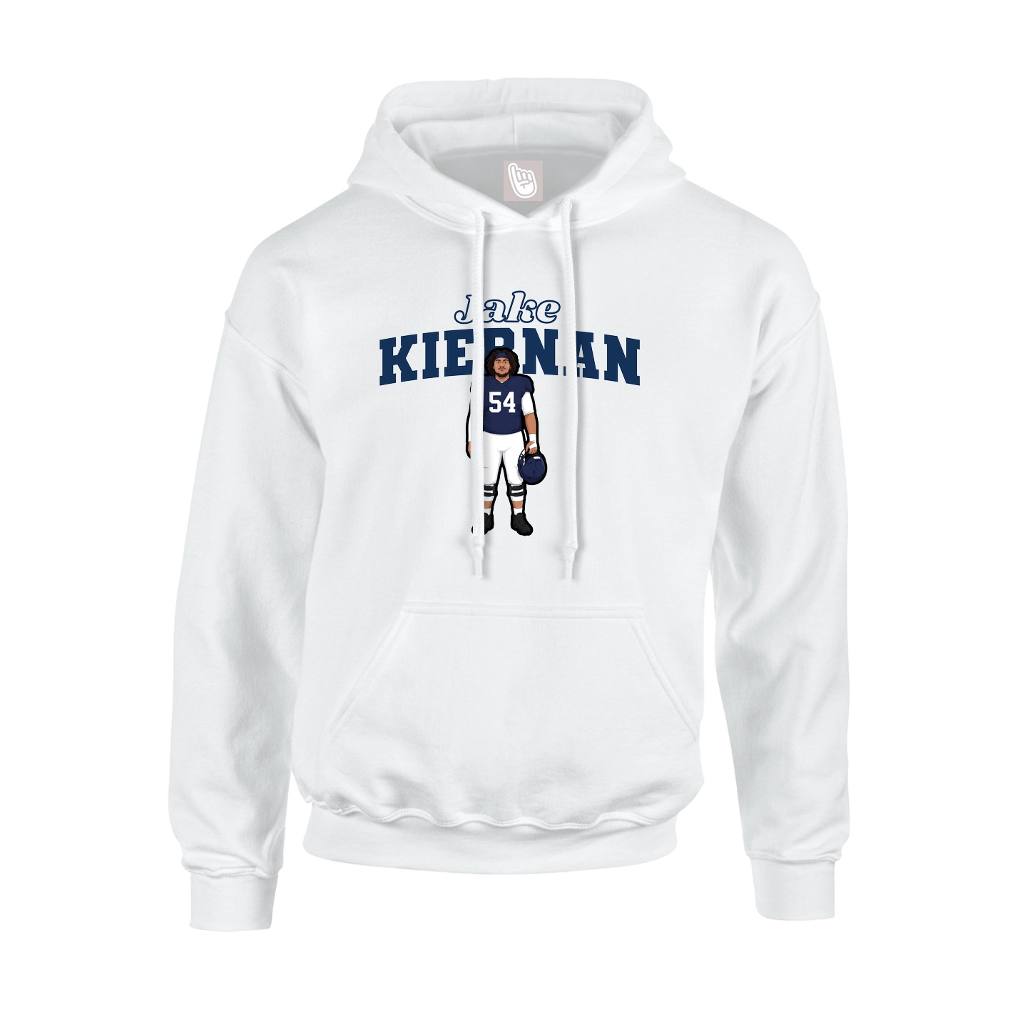 Youth Hoodie — Name Arch in White