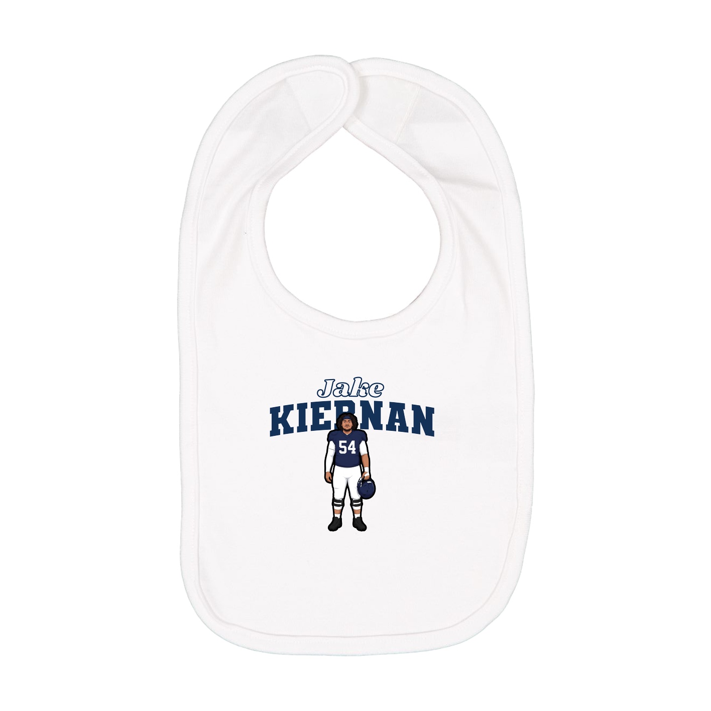 Infant Bib — Name Arch in White
