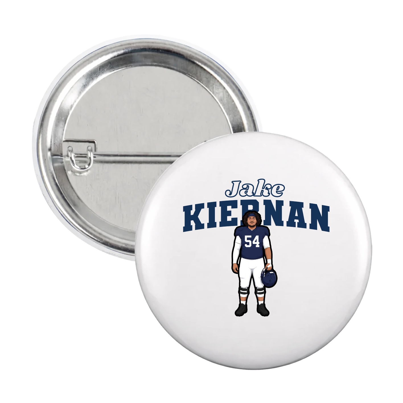 Game Day Button — Name Arch in White