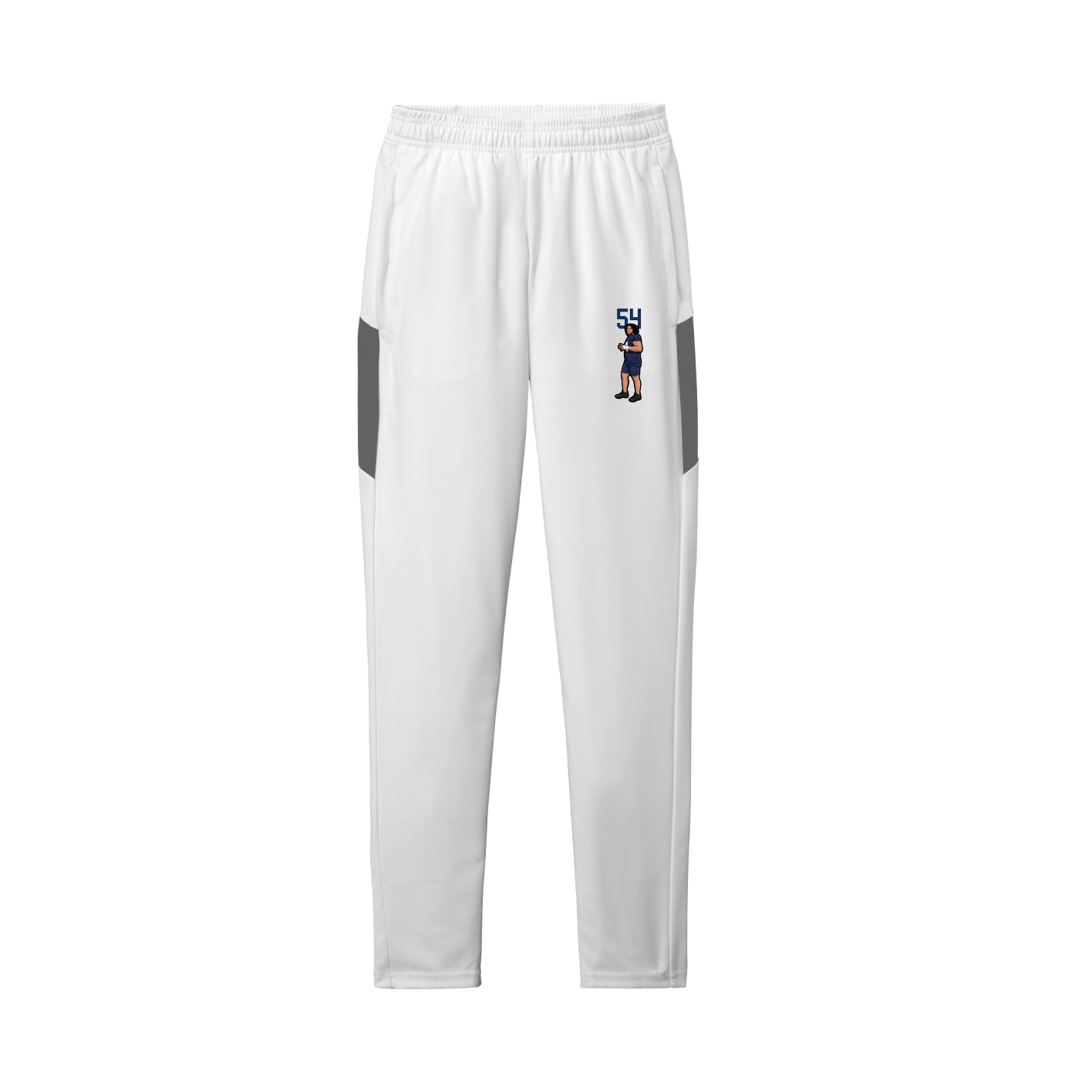 Team Travel Pant — Number Top in White/Grey
