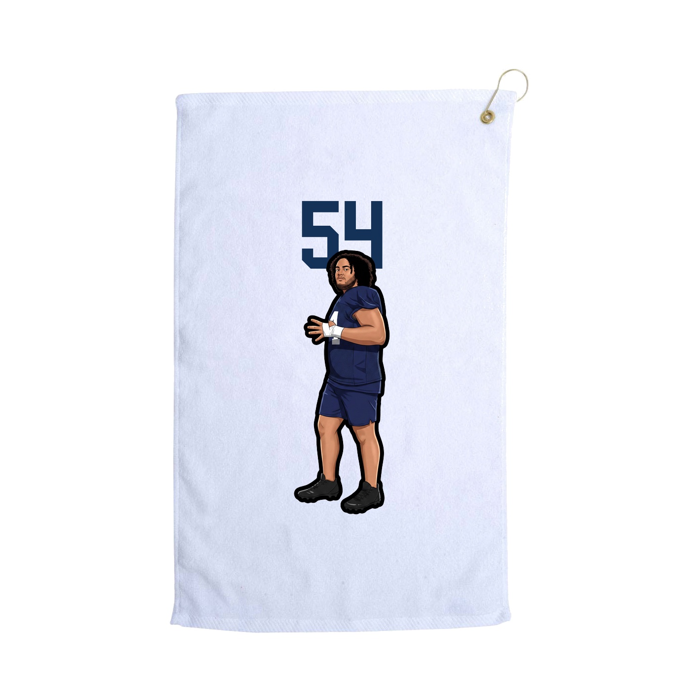 Golf Towel — Number Top in White