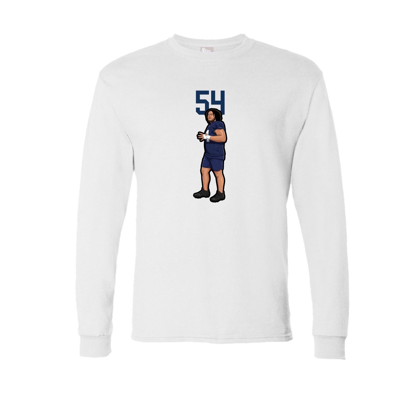 Long Sleeve Tee — Number Top in White