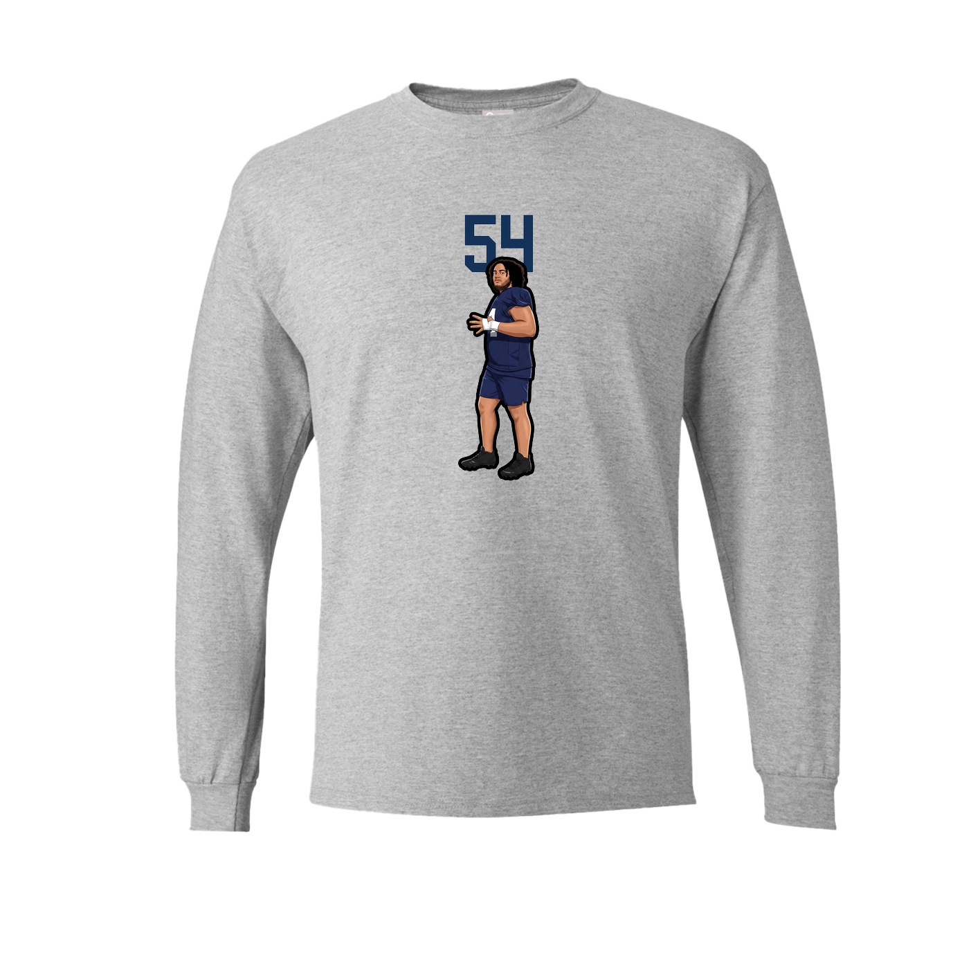 Long Sleeve Tee — Number Top in Grey