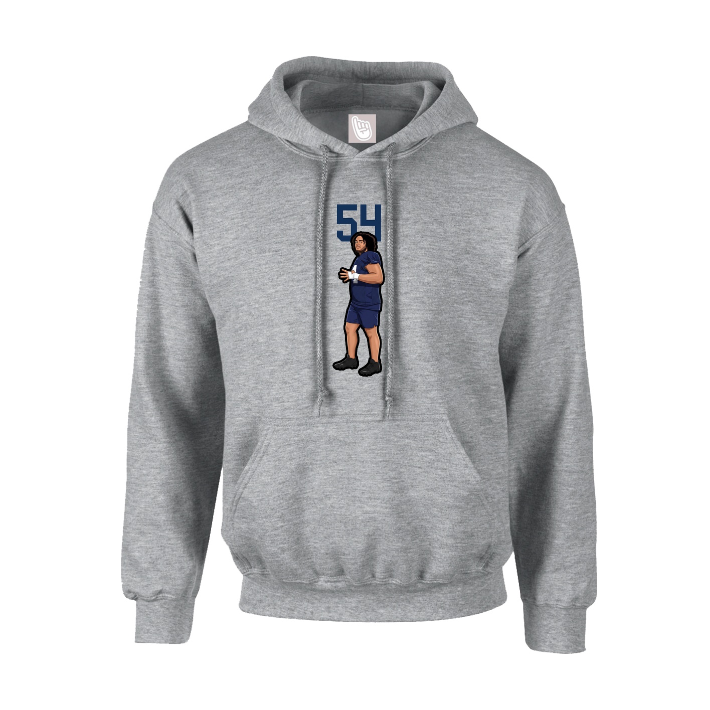 Hoodie — Number Top in Grey