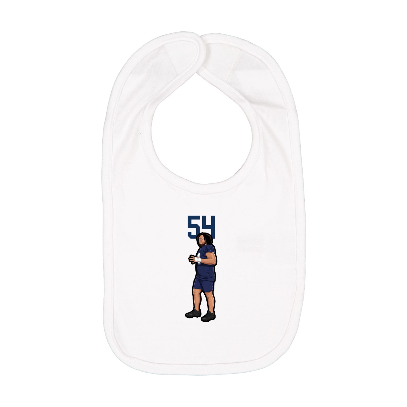 Infant Bib — Number Top in White