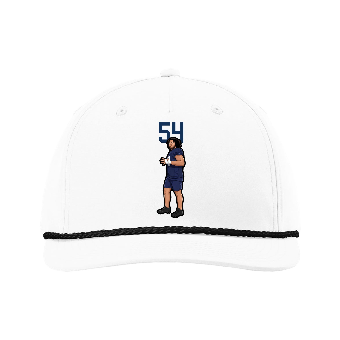 Five-Panel Classic Rope Cap — Number Top in White