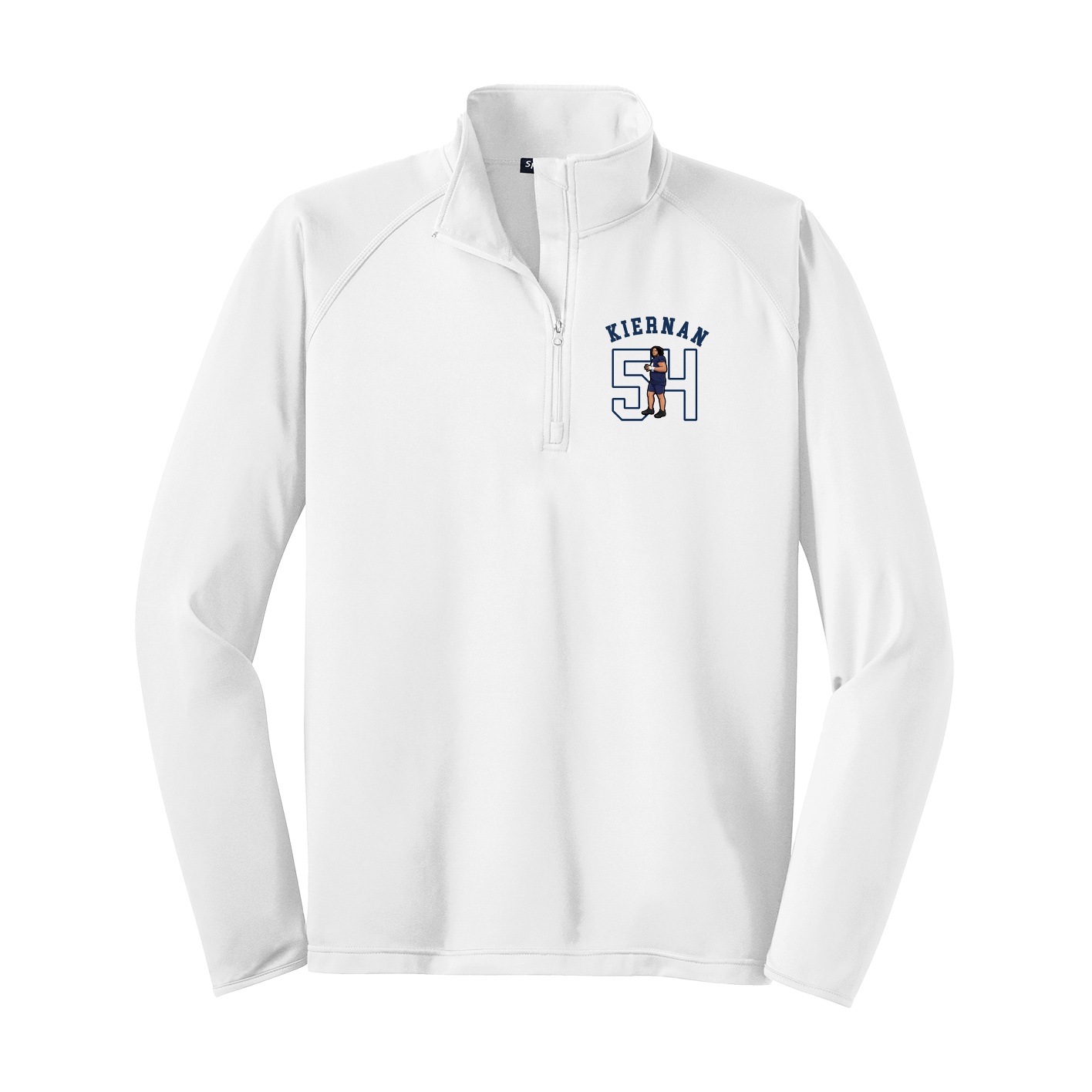 Q-Zip Pullover — Shirsey Arch in White