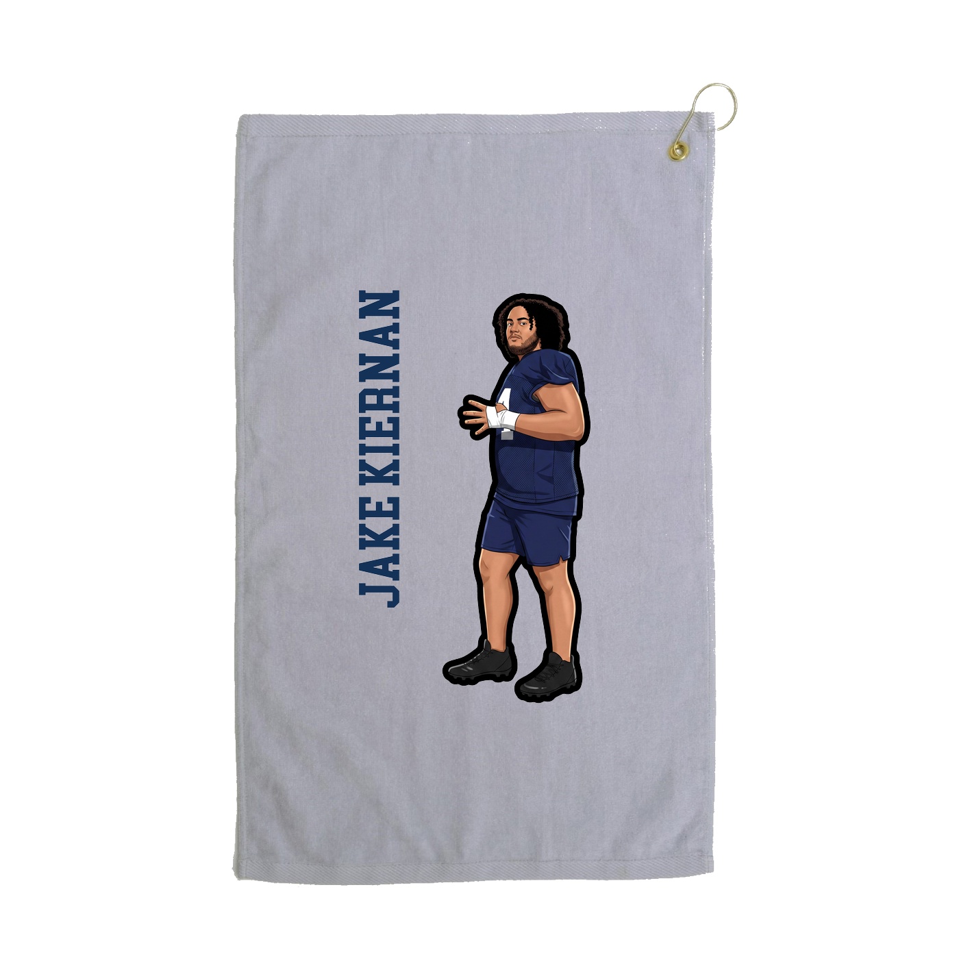 Golf Towel — Name Vertical in Grey