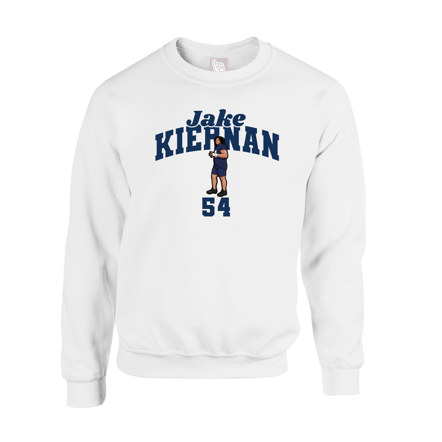 Fleece Crew — Signature Arch in White