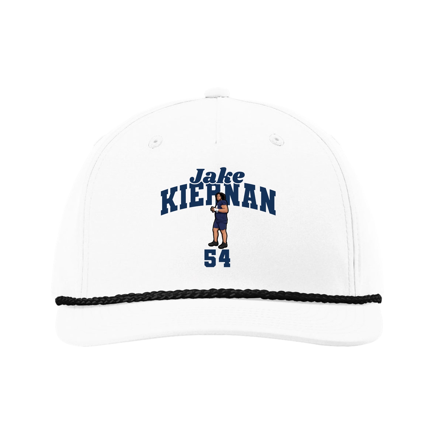 Five-Panel Classic Rope Cap — Signature Arch in White