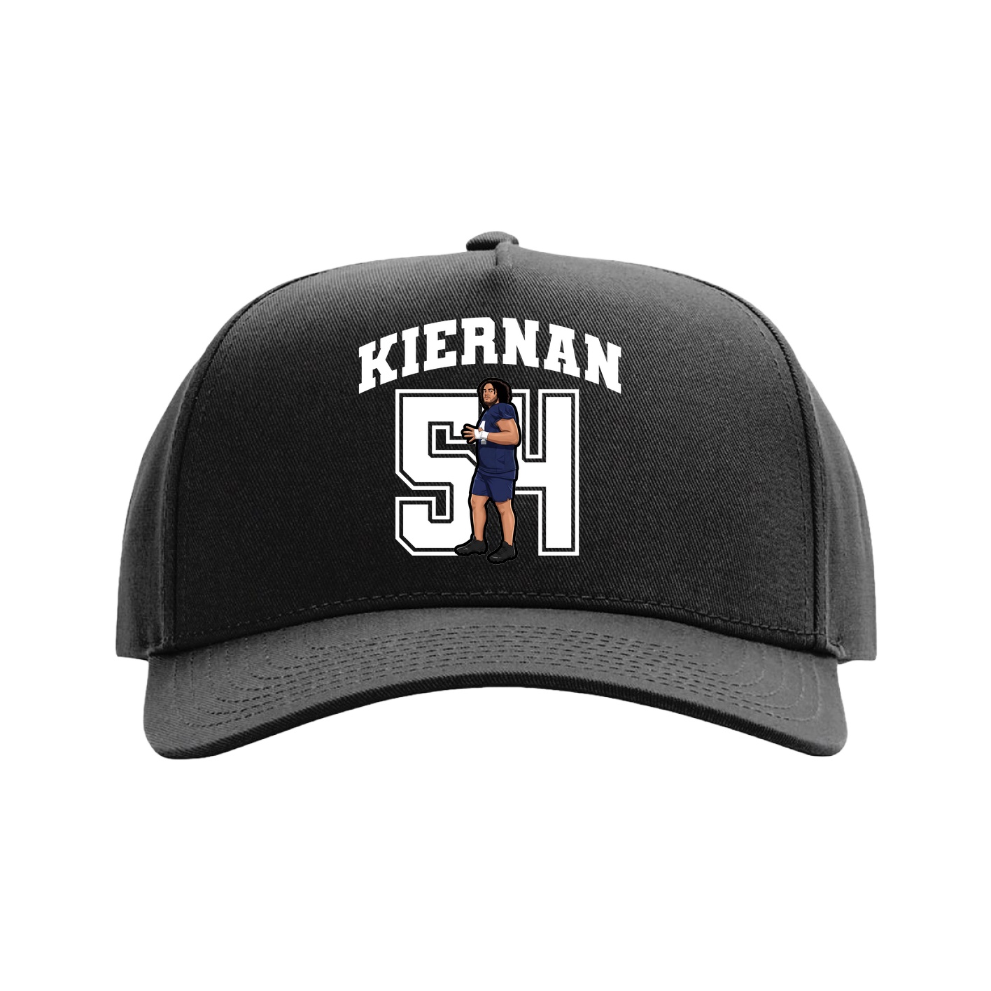 Full Fabric Five-Panel Champ Cap — Number in Black