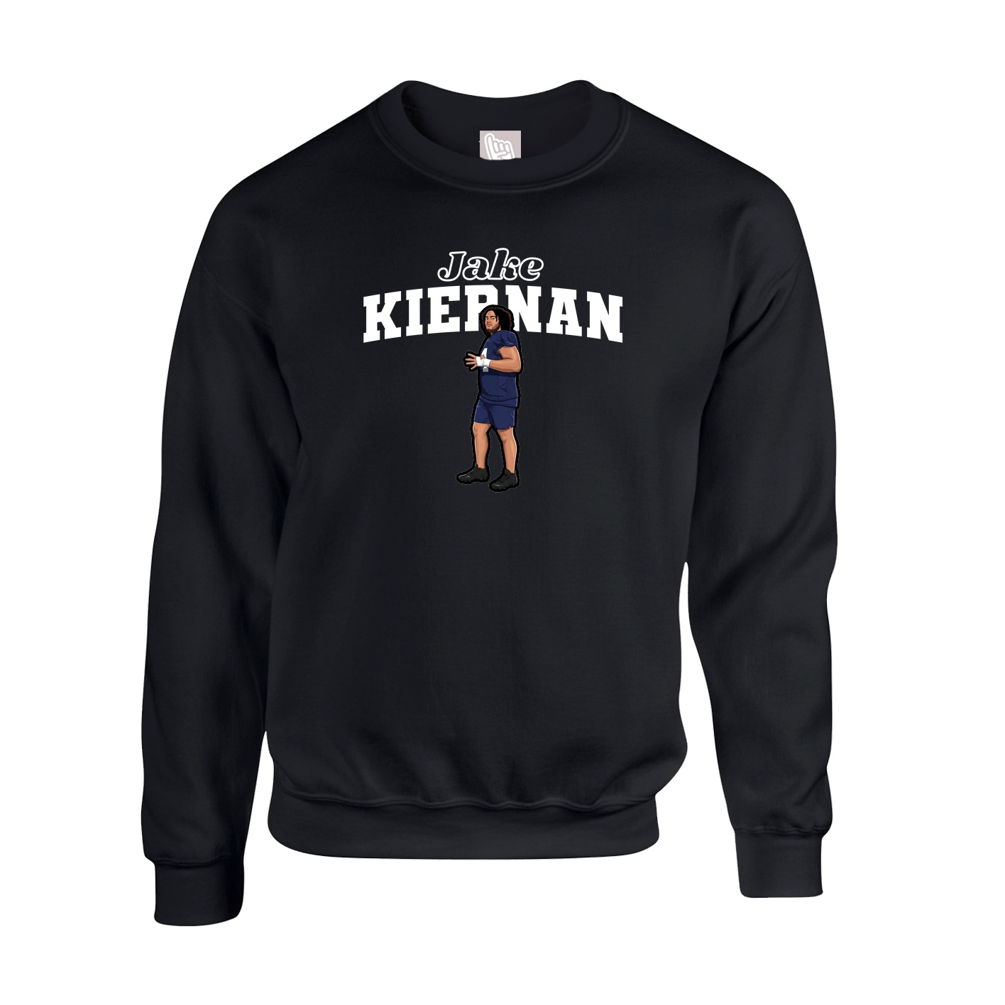 Fleece Crew — Name Arch in Black