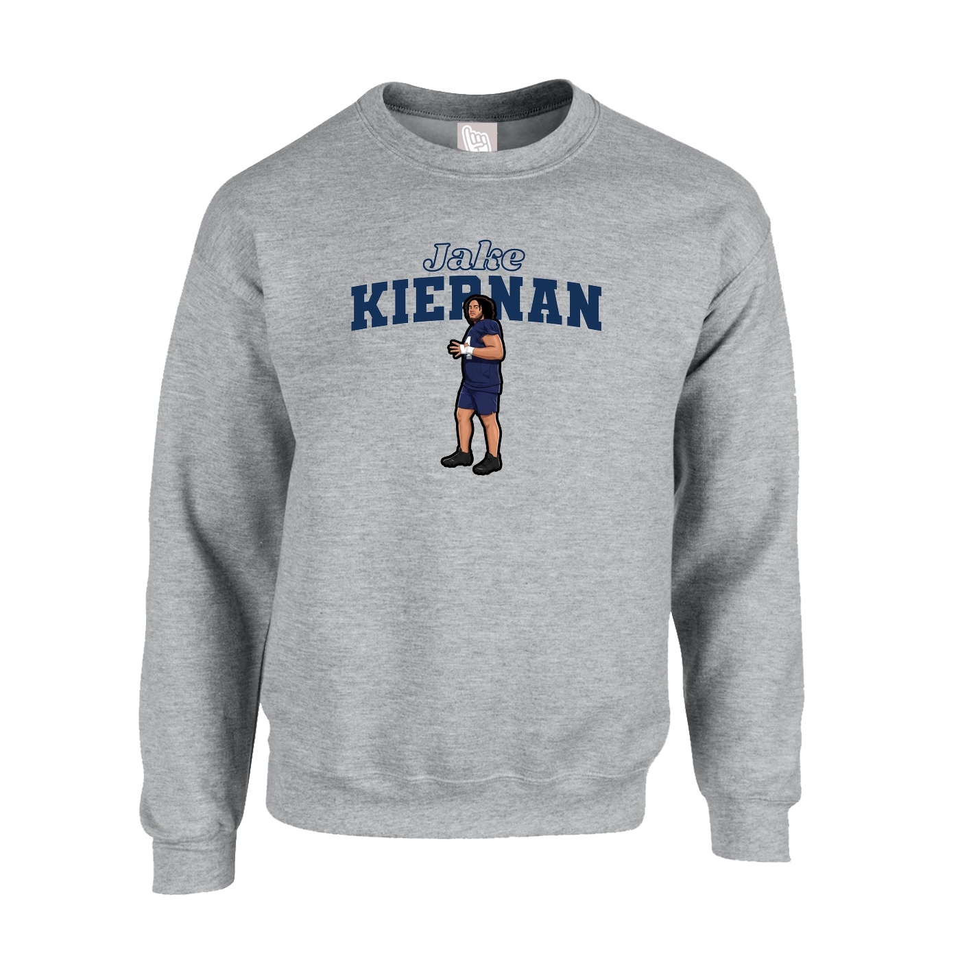 Fleece Crew — Name Arch in Grey