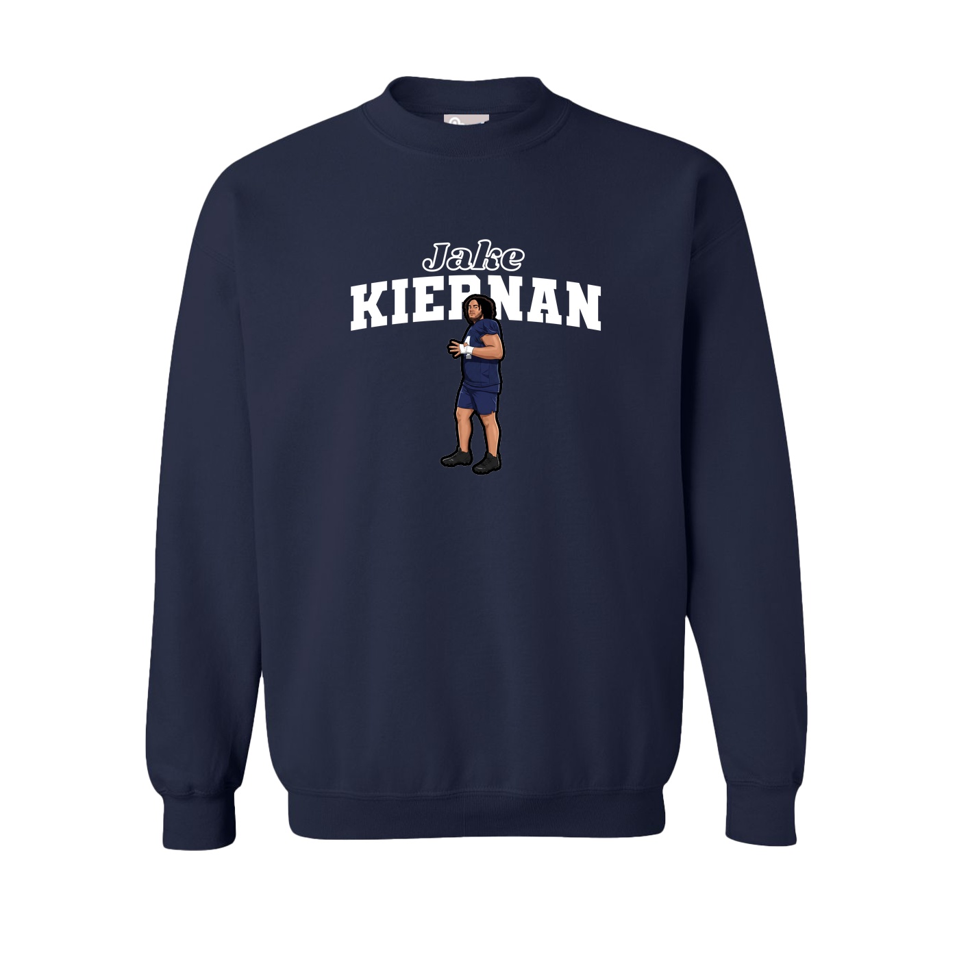 Fleece Crew — Name Arch in Navy