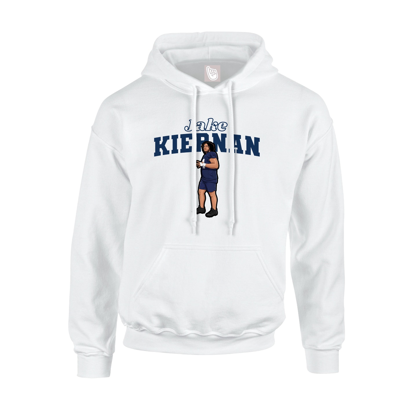 Youth Hoodie — Name Arch in White