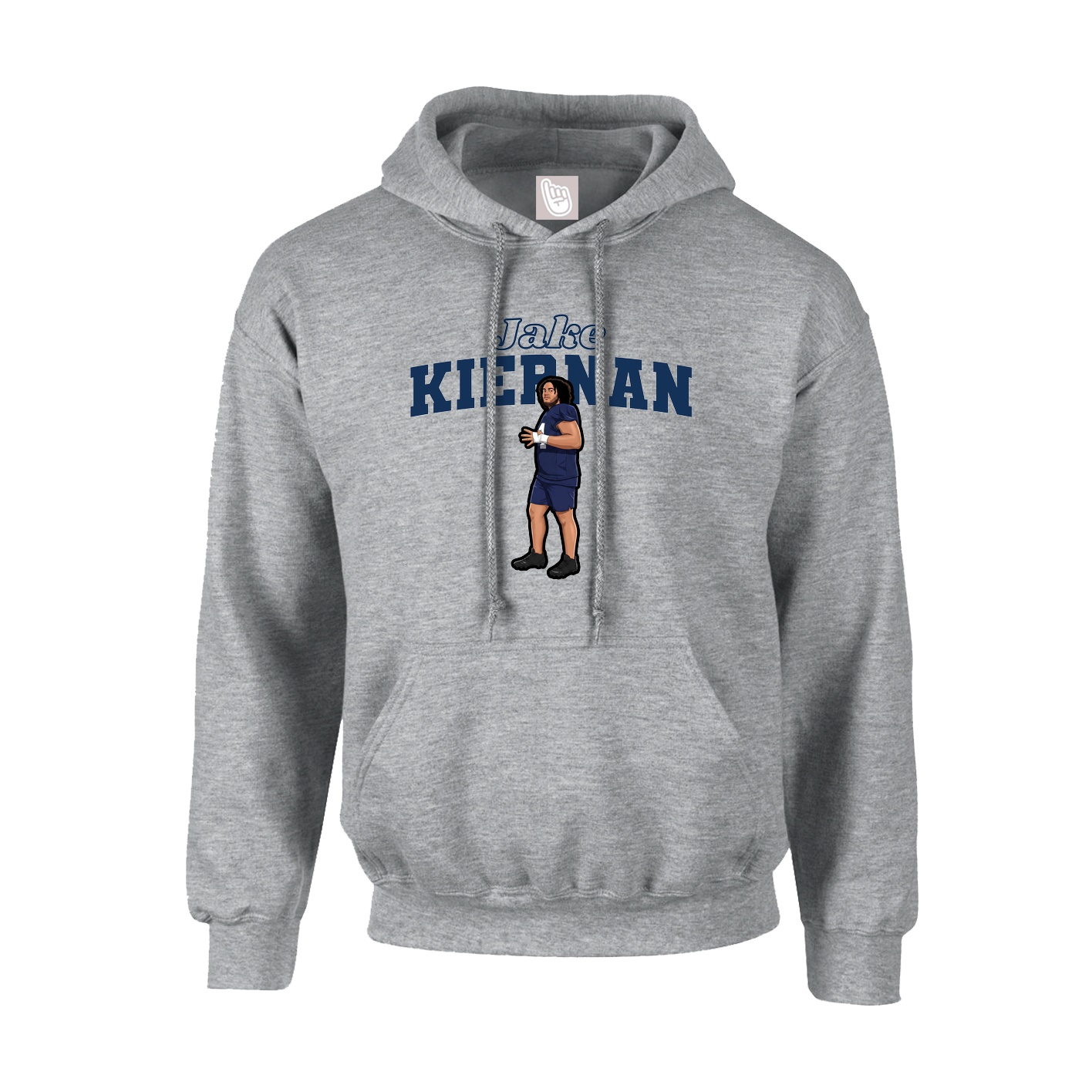 Youth Hoodie — Name Arch in Grey