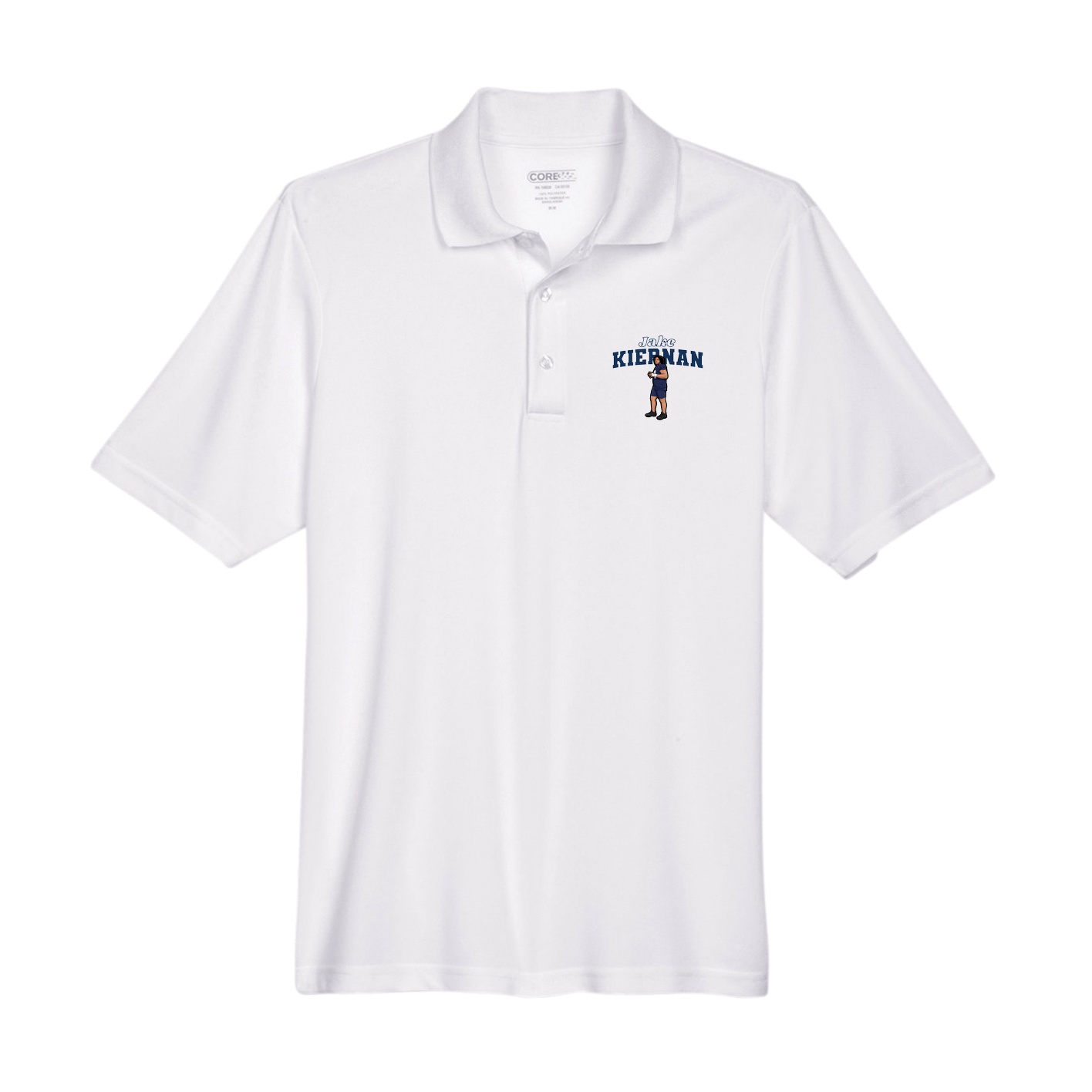 Performance Polo — Name Arch in White