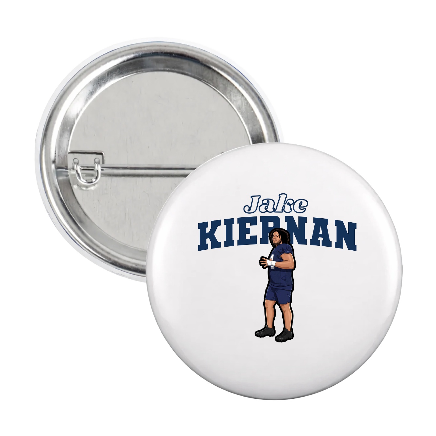Game Day Button — Name Arch in White