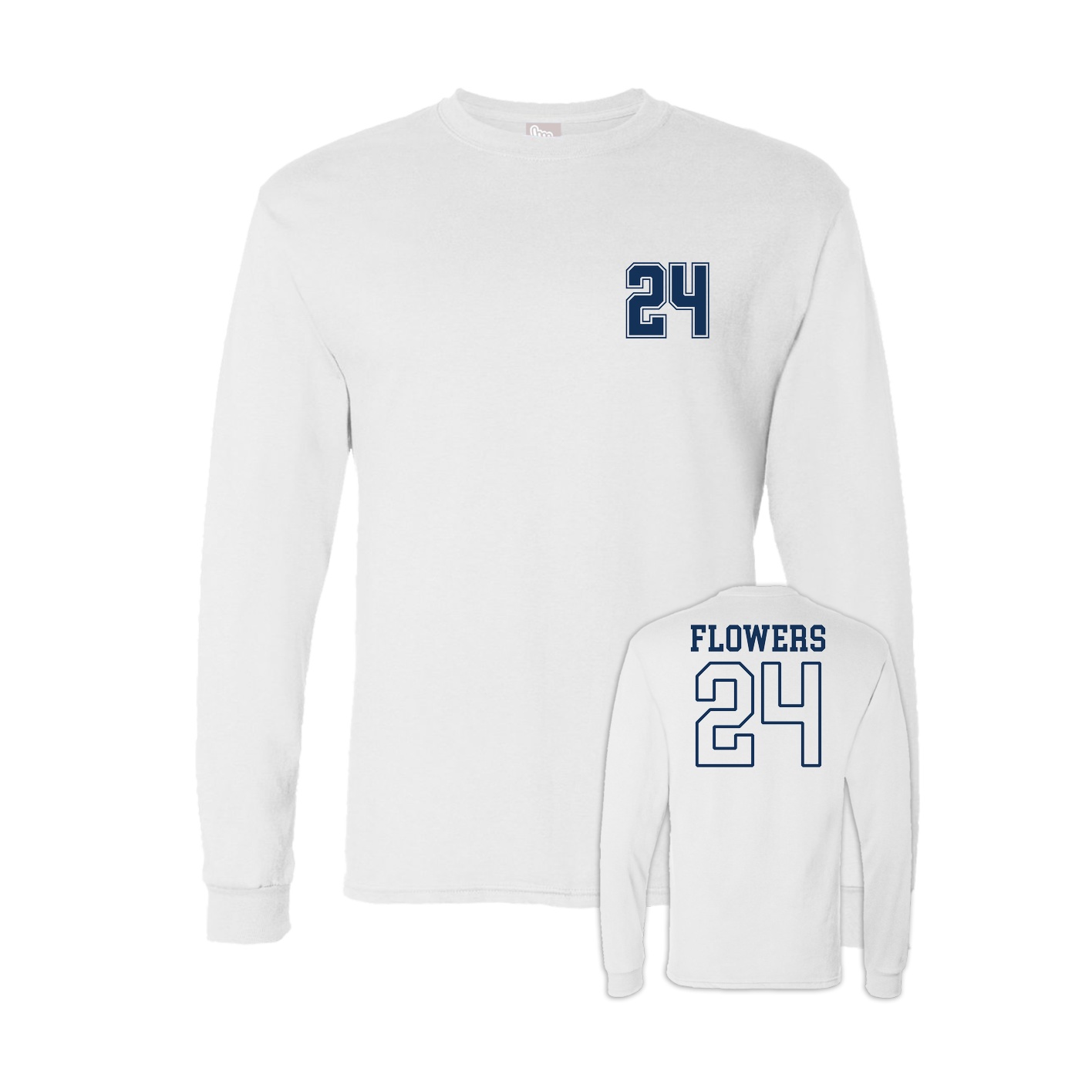 Long Sleeve Tee — Chest Back in White