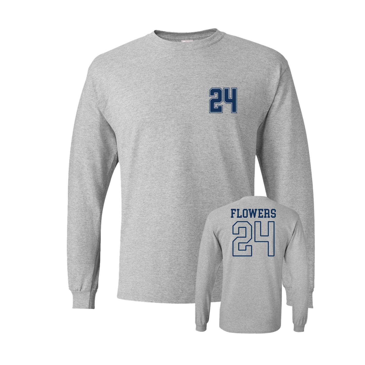 Long Sleeve Tee — Chest Back in Grey
