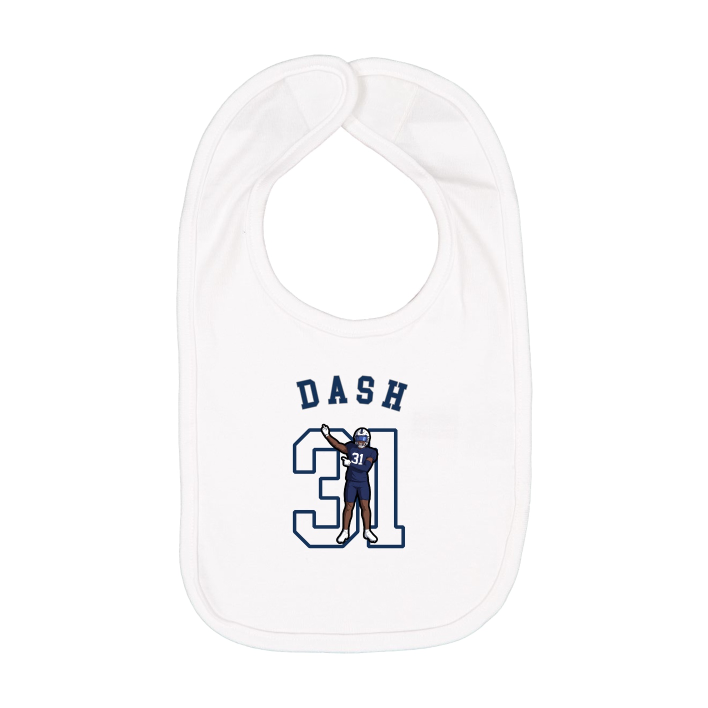 Infant Bib — Shirsey Arch in White
