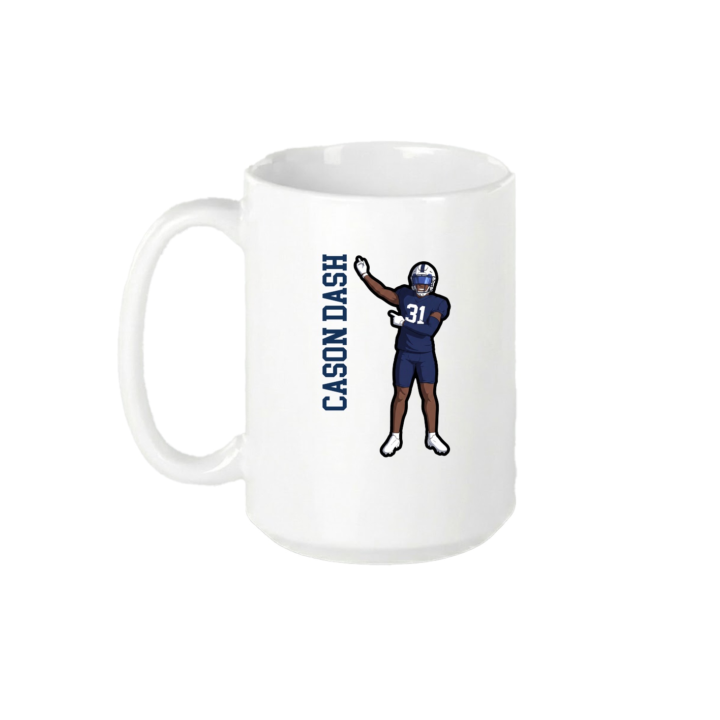 15oz Coffee Mug — Name Vertical in White