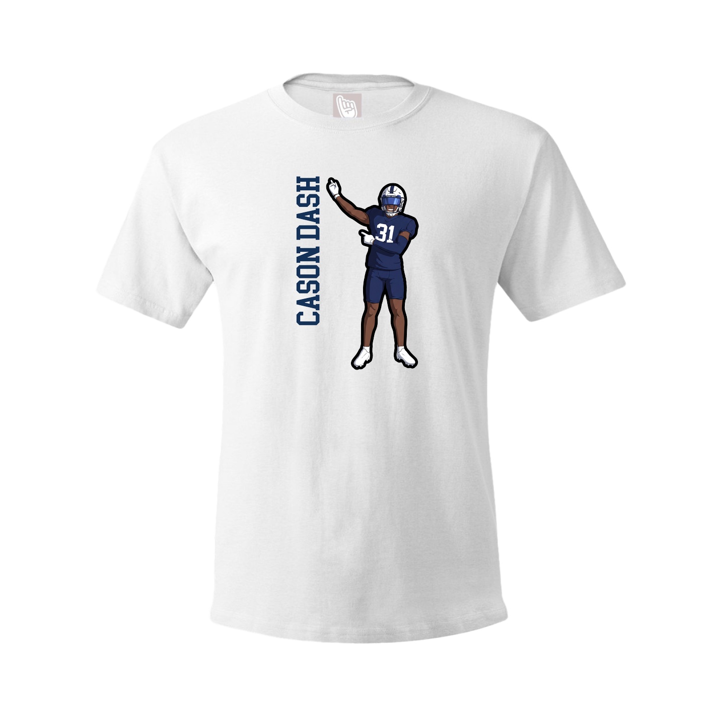 Tee — Name Vertical in White