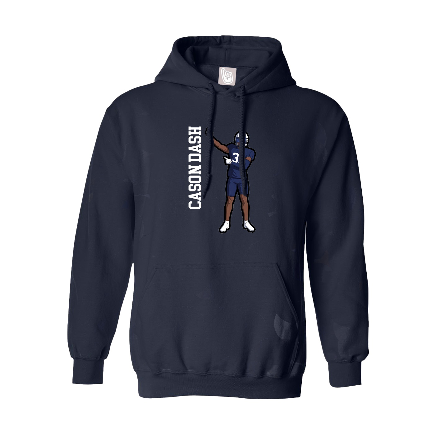 Youth Hoodie — Name Vertical in Navy