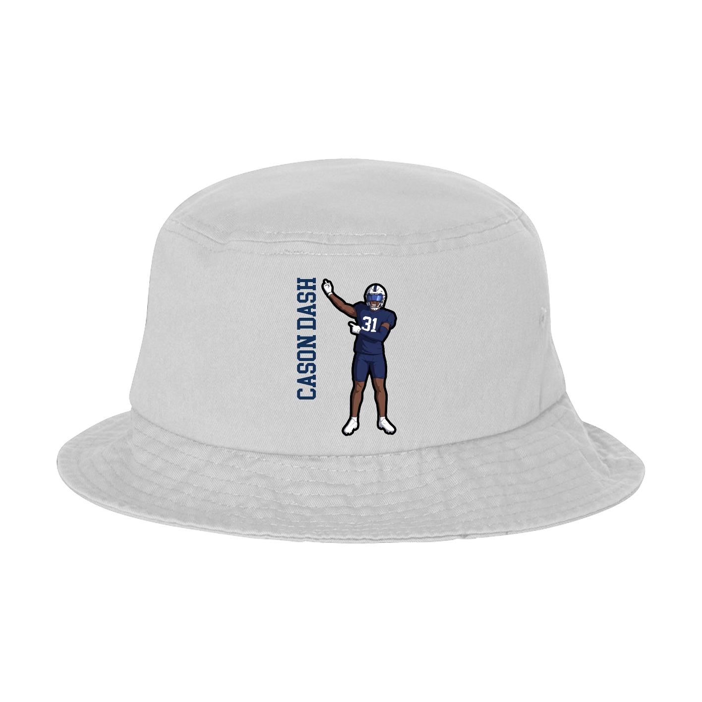 Bucket Cap — Name Vertical in White