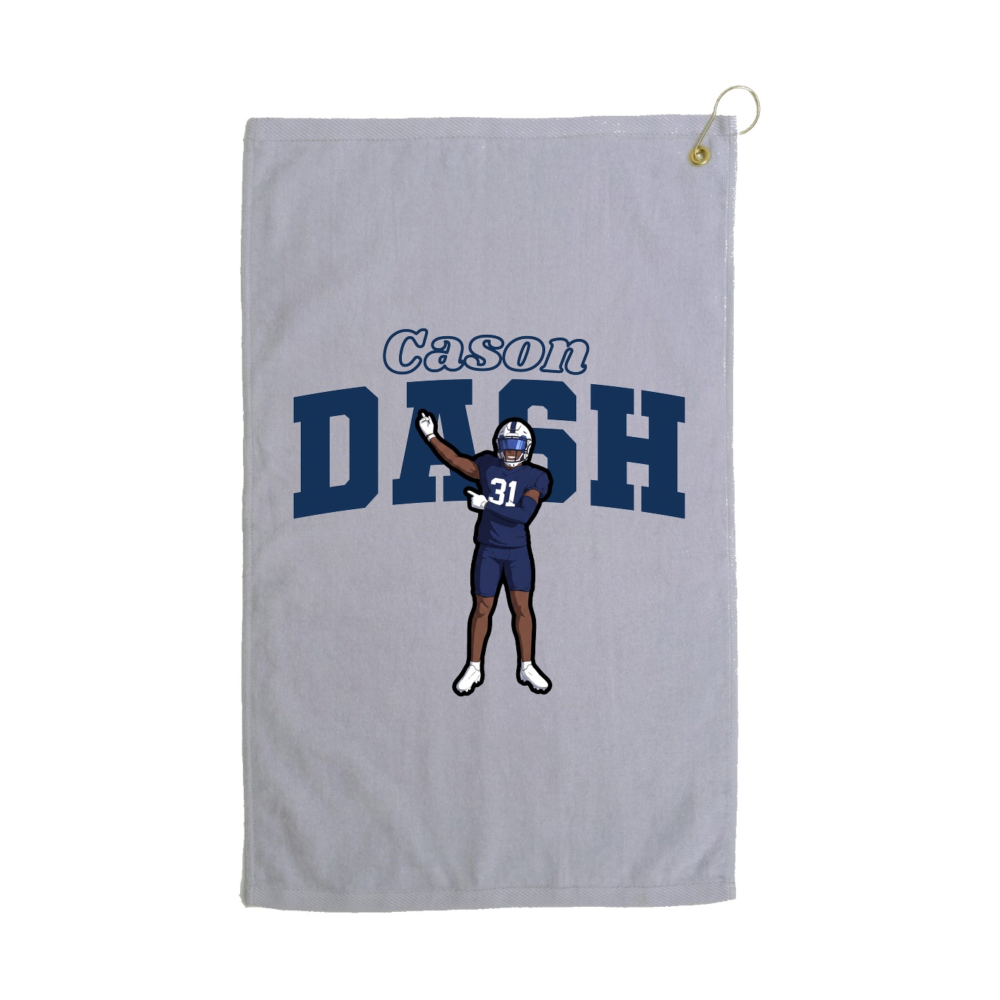 Golf Towel — Name Arch in Grey