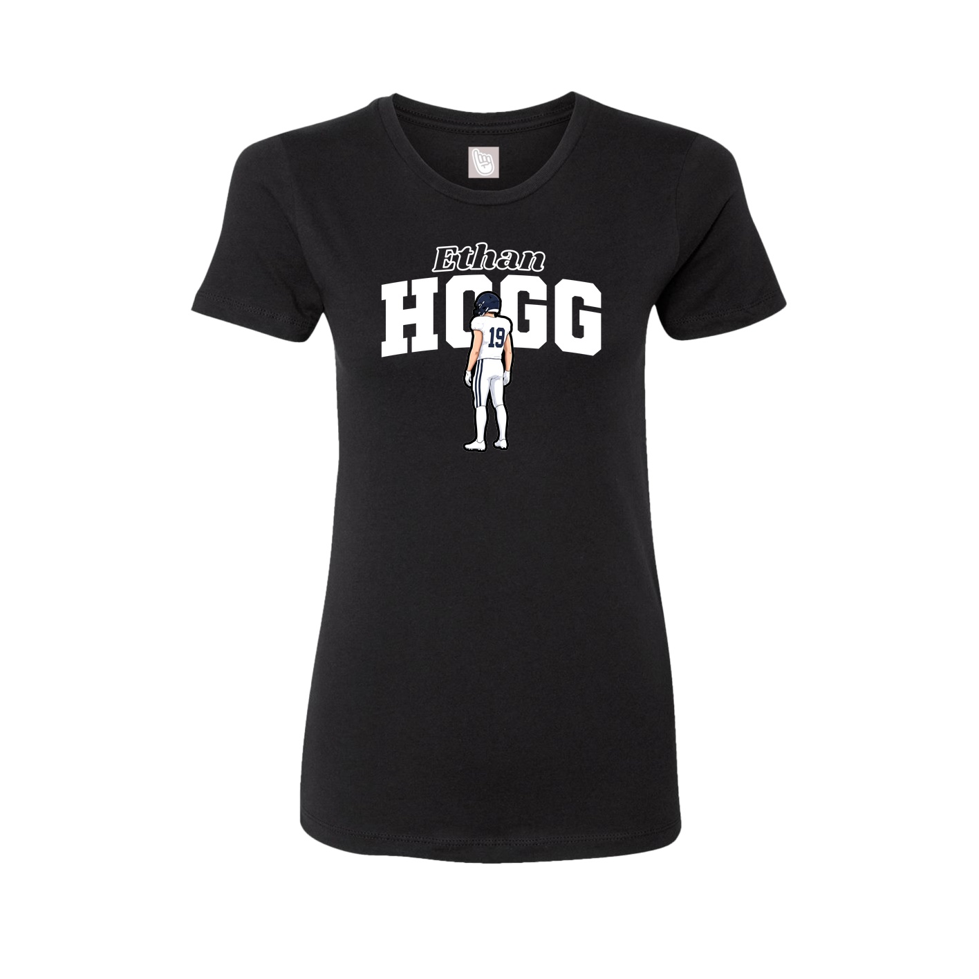 Fitted Women's Tee — Name Arch in Black