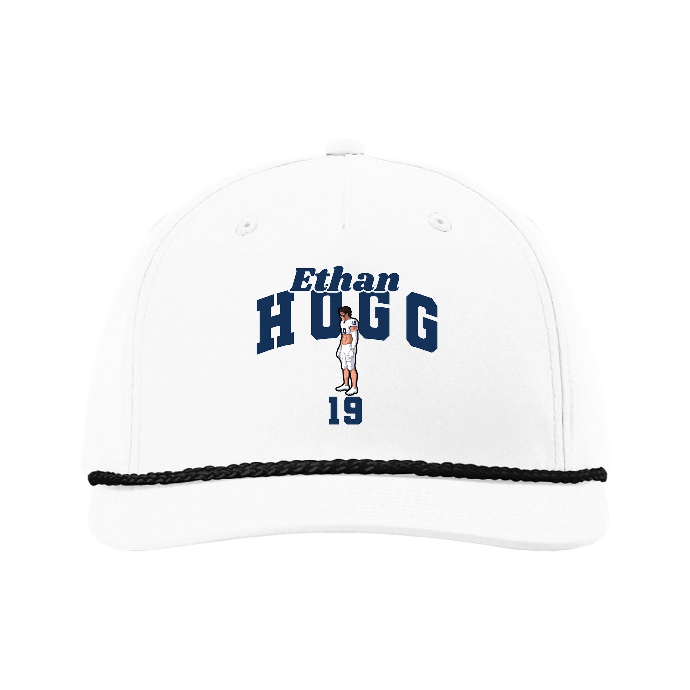 Five-Panel Classic Rope Cap — Signature Arch in White