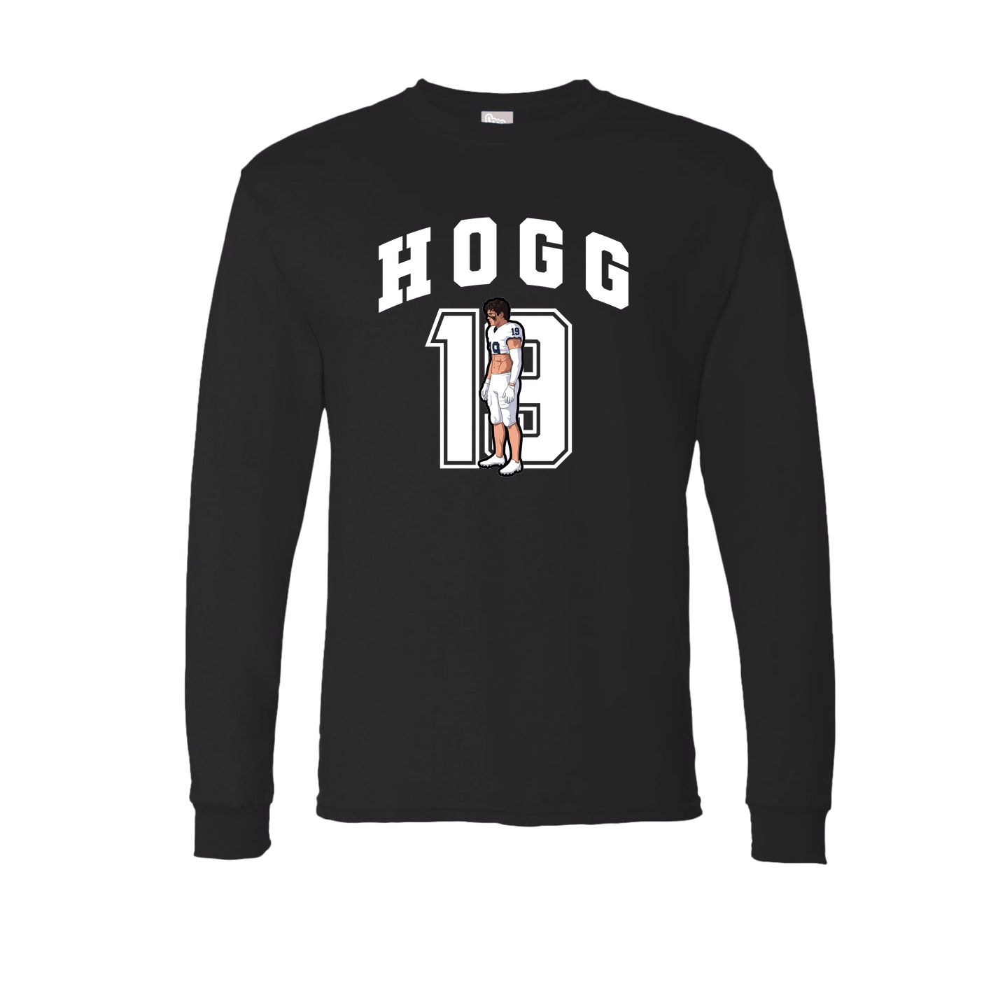 Long Sleeve Tee — Number in Black