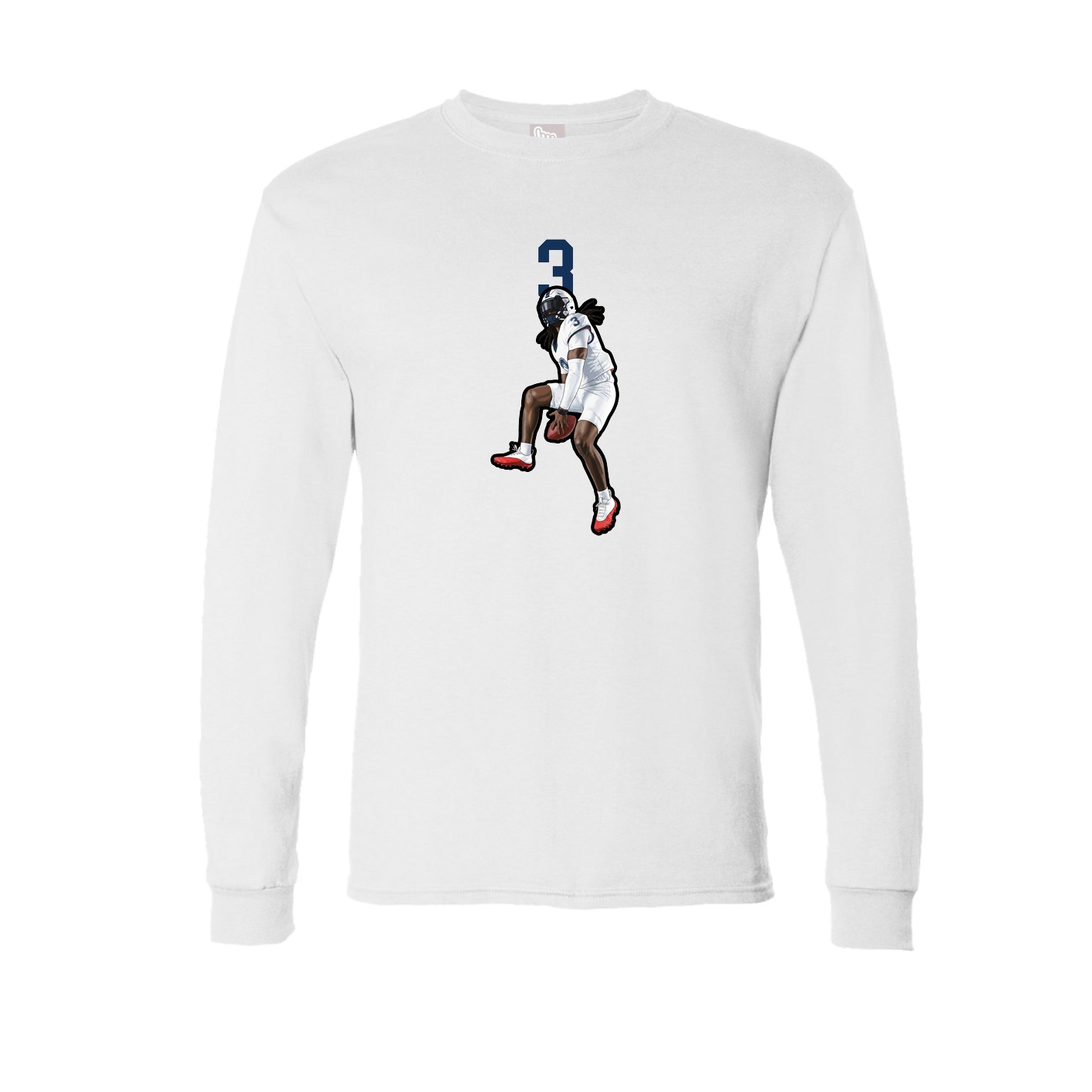 Long Sleeve Tee — Number Top in White