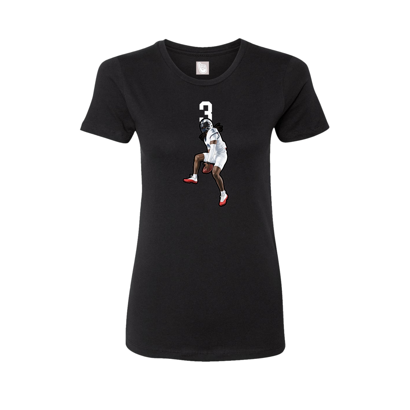 Fitted Women's Tee — Number Top in Black
