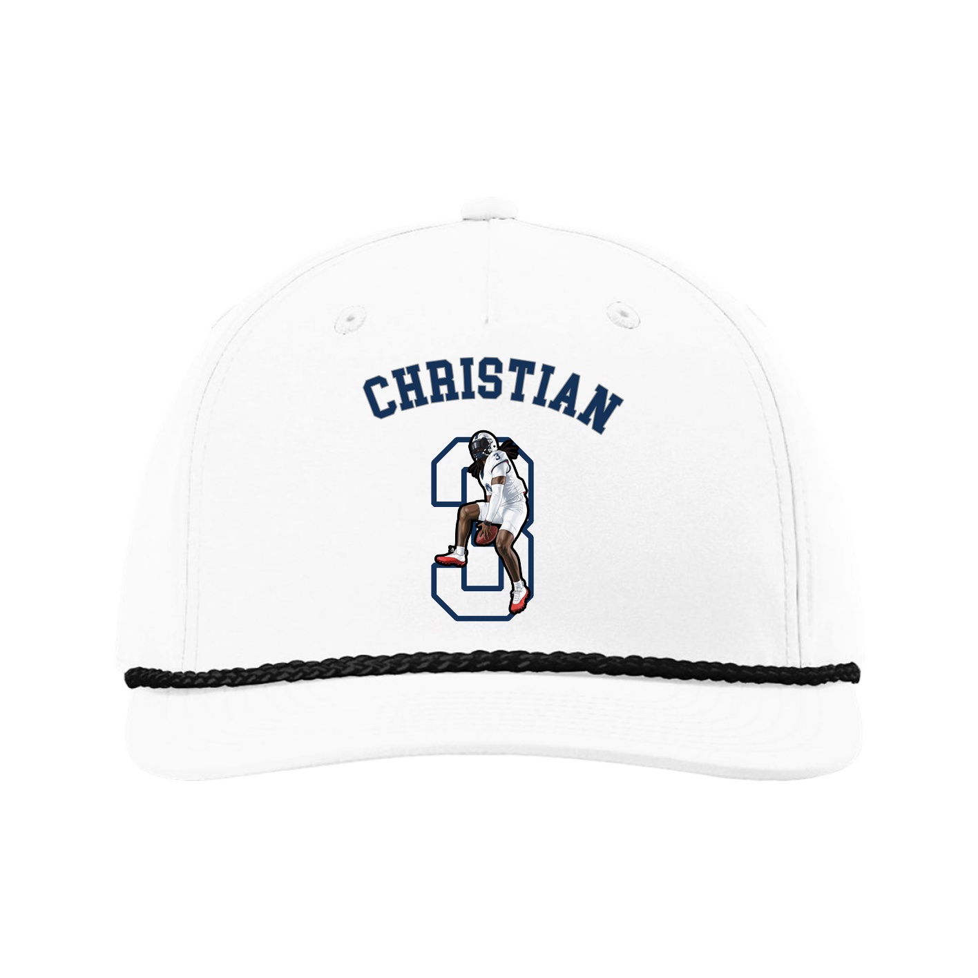 Five-Panel Classic Rope Cap — Shirsey Arch in White