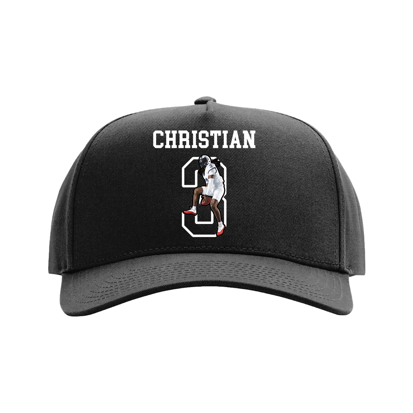 Full Fabric Five-Panel Champ Cap — Shirsey in Black