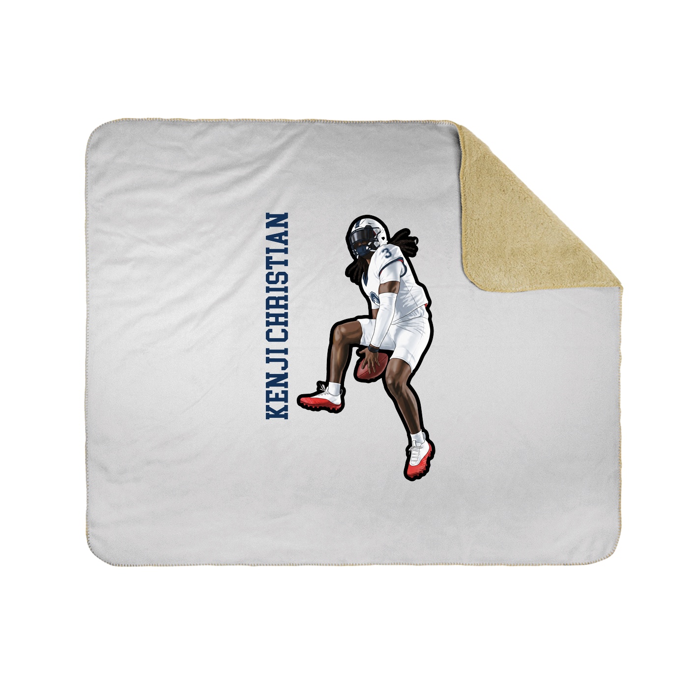 Throw Blanket — Name Vertical in White
