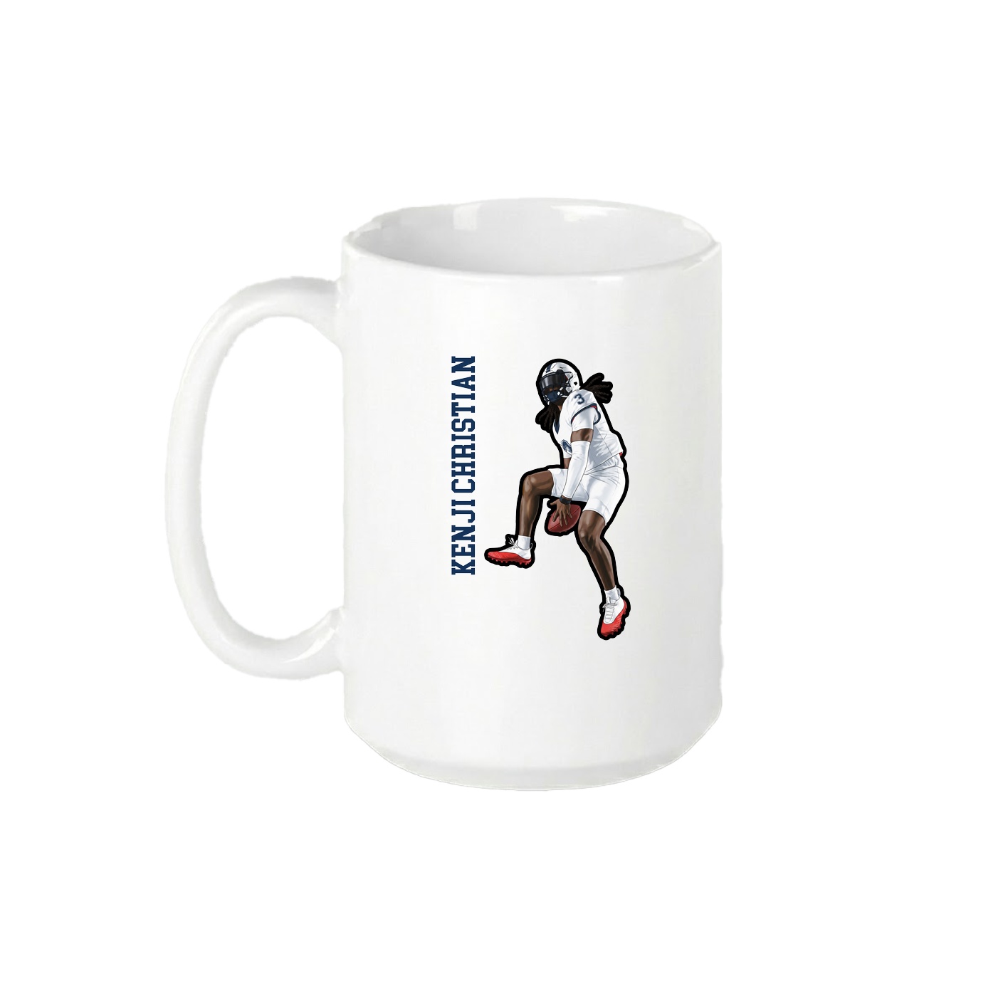 15oz Coffee Mug — Name Vertical in White
