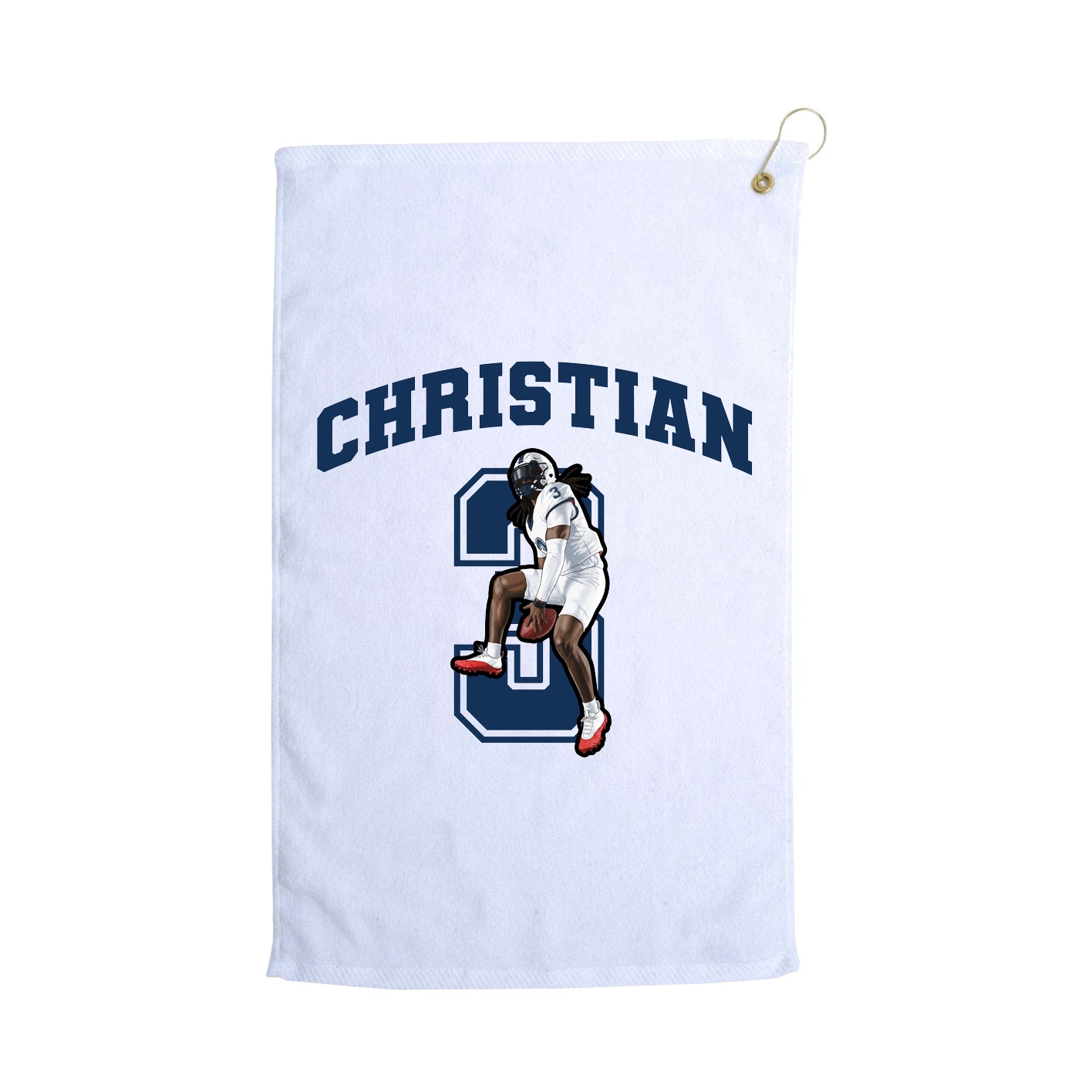 Golf Towel — Number in White