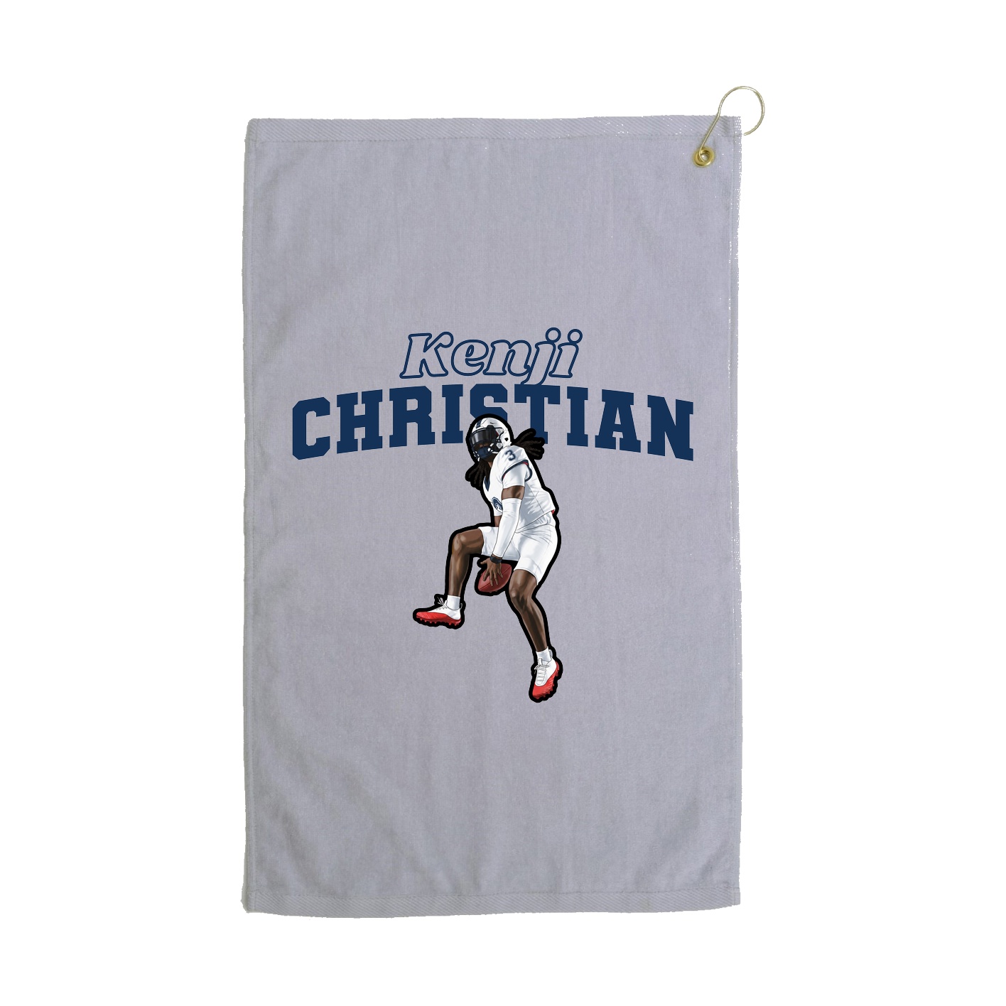 Golf Towel — Name Arch in Grey