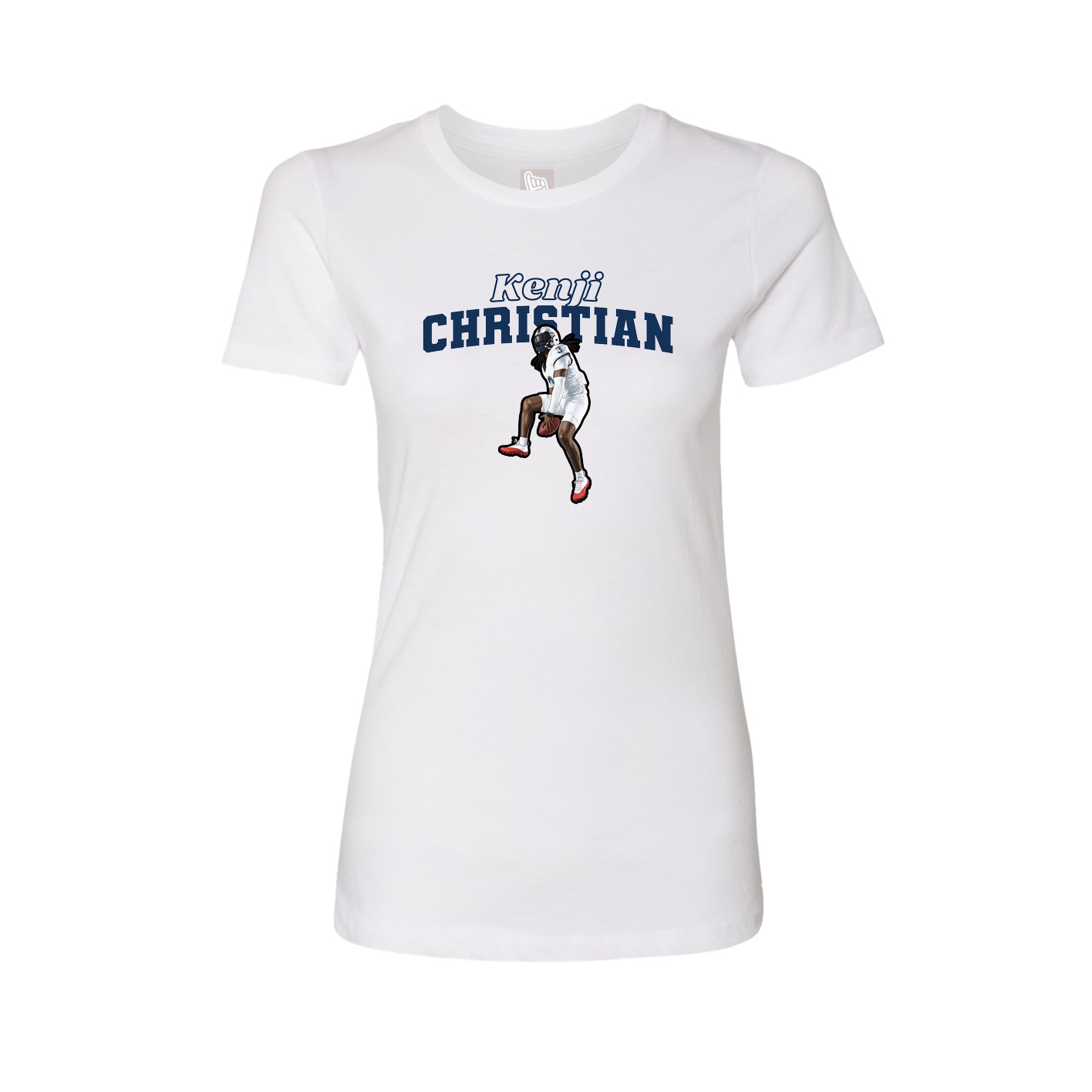 Fitted Women's Tee — Name Arch in White