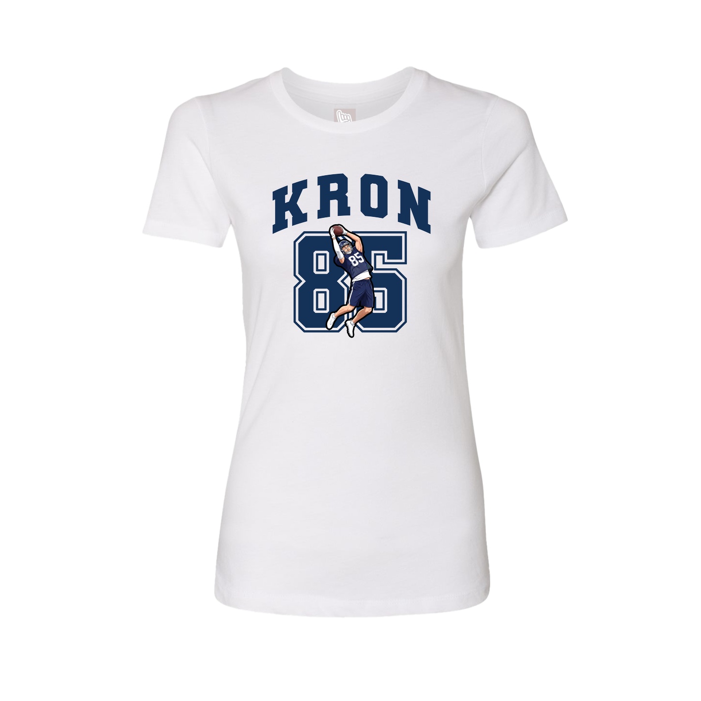Fitted Women's Tee — Number in White
