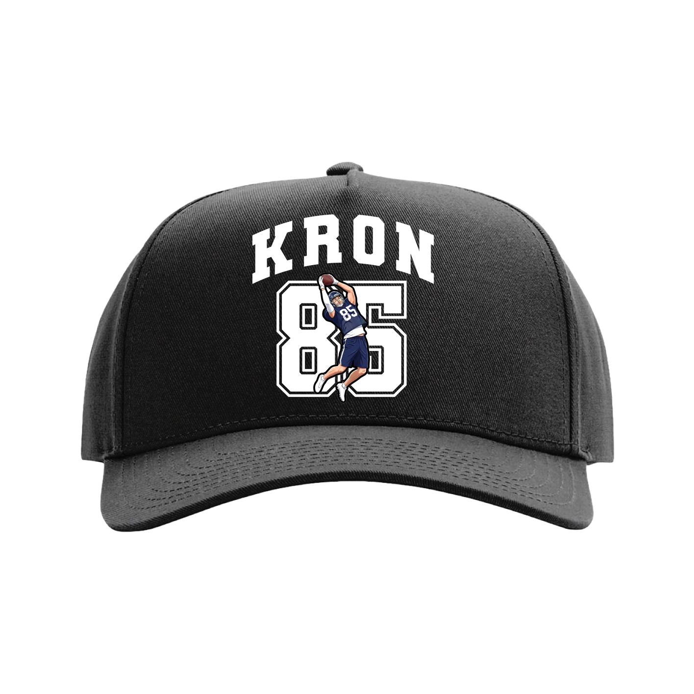 Full Fabric Five-Panel Champ Cap — Number in Black