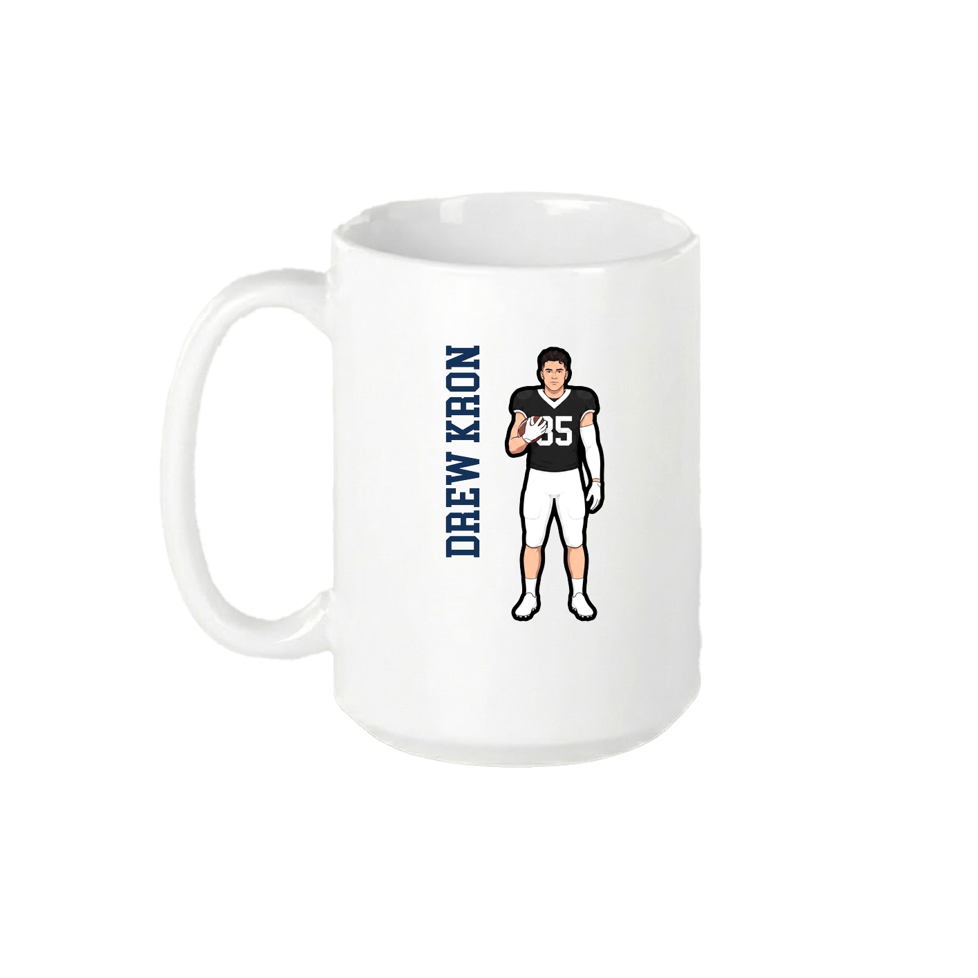 15oz Coffee Mug — Name Vertical in White