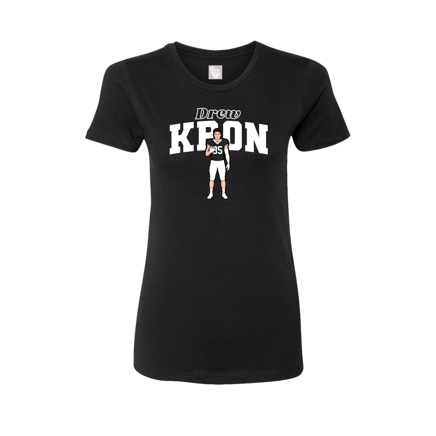Fitted Women's Tee — Name Arch in Black